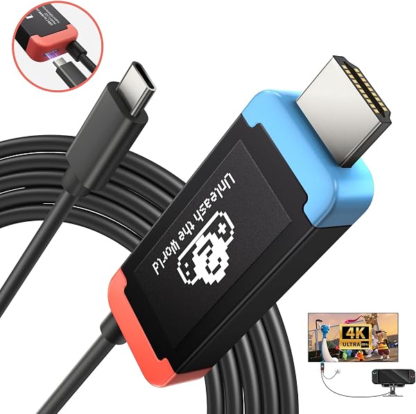 Switch 2 ドック 付き 「22.0.0」対応 Lemorele 高耐久アルミ合金 USB C HDMI変換ケーブル 4K@60Hz PD100W 急速充電【2026 改良型 · 接続安定】switch1/2兼用 直接テレビ出力対応 過電流 過熱保護 ドックなし スイッチ2/OLED/Switch(2017)用 2m 持ち運び便利 軽量 小型ドッキングアダプター - 1
