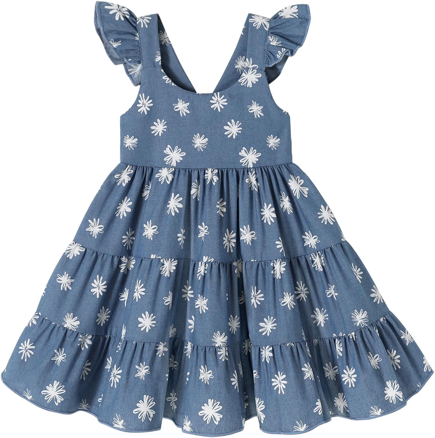 Kids Toddler Baby Girls Rainbow Dress Princess Sleeveless Beach Butterfly Sundress