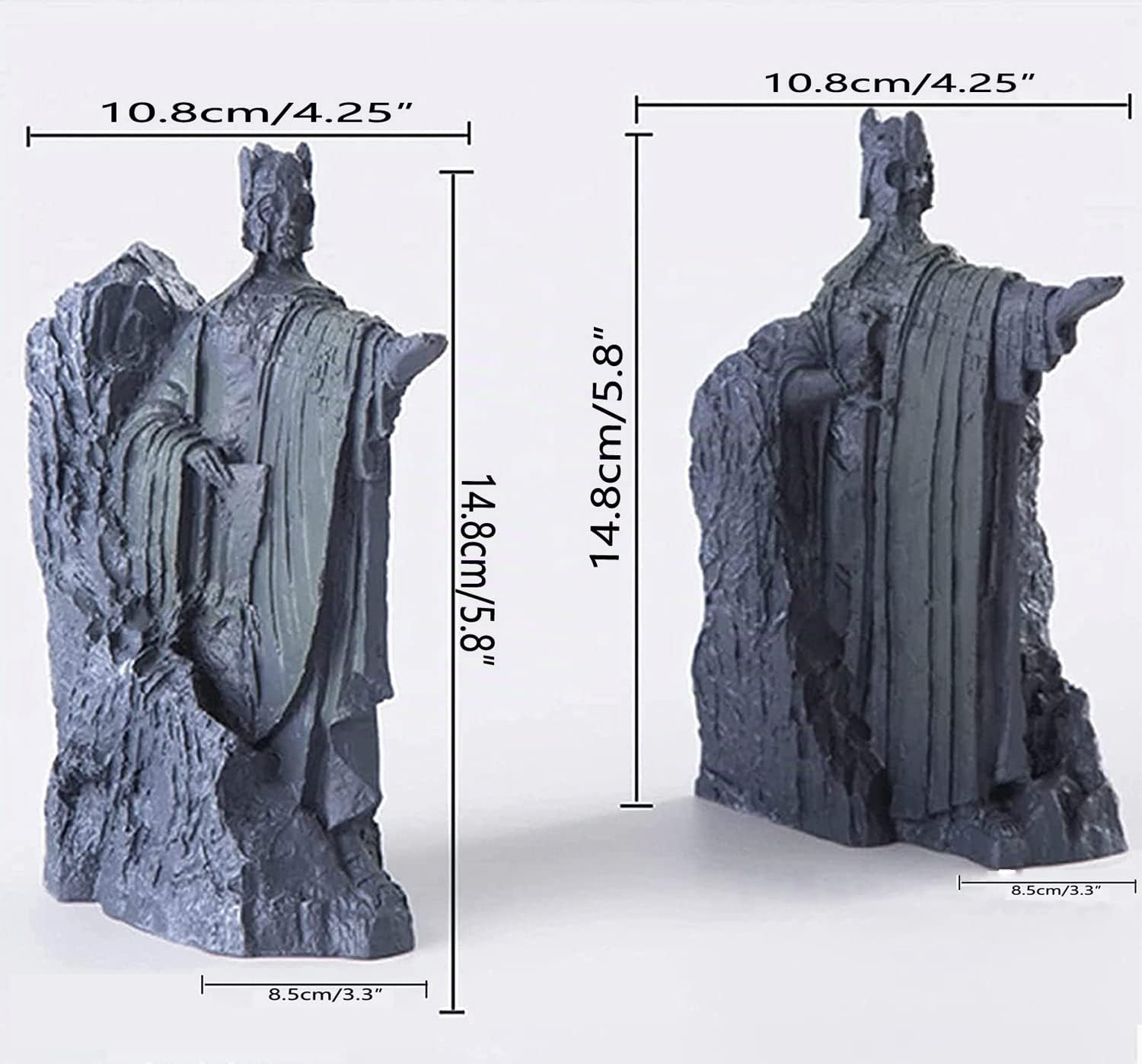 Fermalibri in resina per libro Hobbit, con chiusura a libro e divisori, colore blu, grande