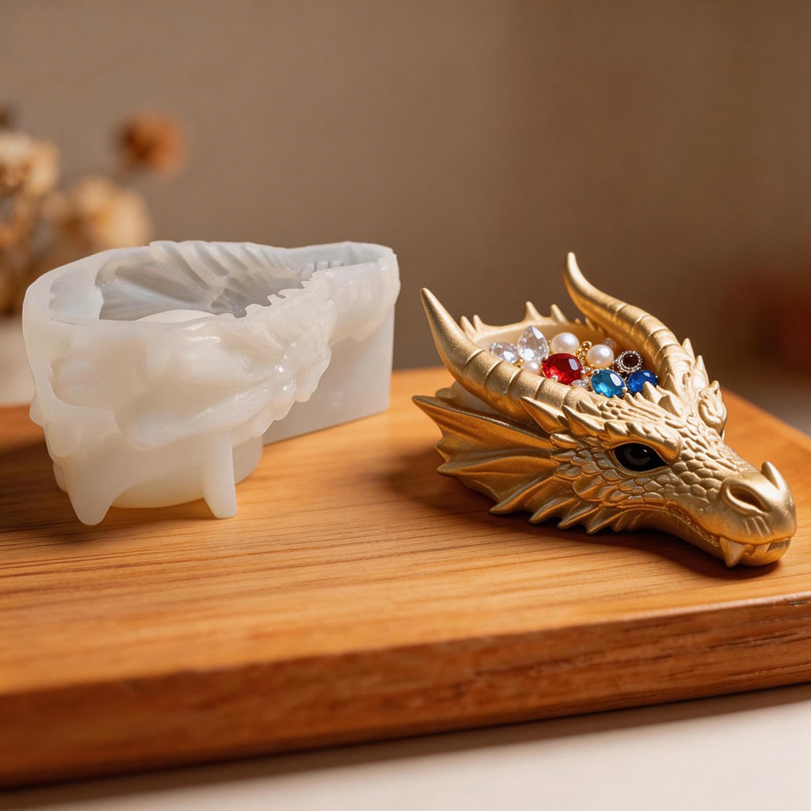 Stabile stampo in silicone a forma di drago 3D con motivo a drago