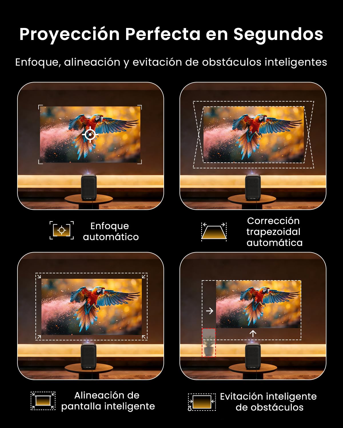 WEMAX Videoproyector Inteligente Google TV y Netflix Oficial, 500 ISO Lúmenes, 1080P (4K), Autofocus y Corrección IA, Óptica Sellada Anti-Polvo, Dolby Audio. Ideal para Cine en Casa y Deportes 2026