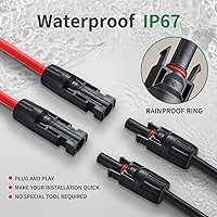 Vista 7 de Solar Extension Cable 20ft, 10 AWG Solar Panel Wire Professional Connection Female and Male Connectors, Tinned Copper Wire for Home, Boat, RV