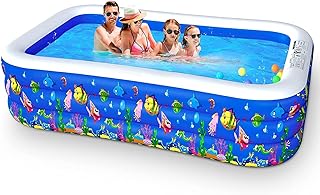 Inflatable Swimming Pools, Kiddie Pools, Large Family Swimming Pool, Family Lounge Pools for Kids, Adults, Babies,Toddlers Water Fun Outdoor Play (95”)