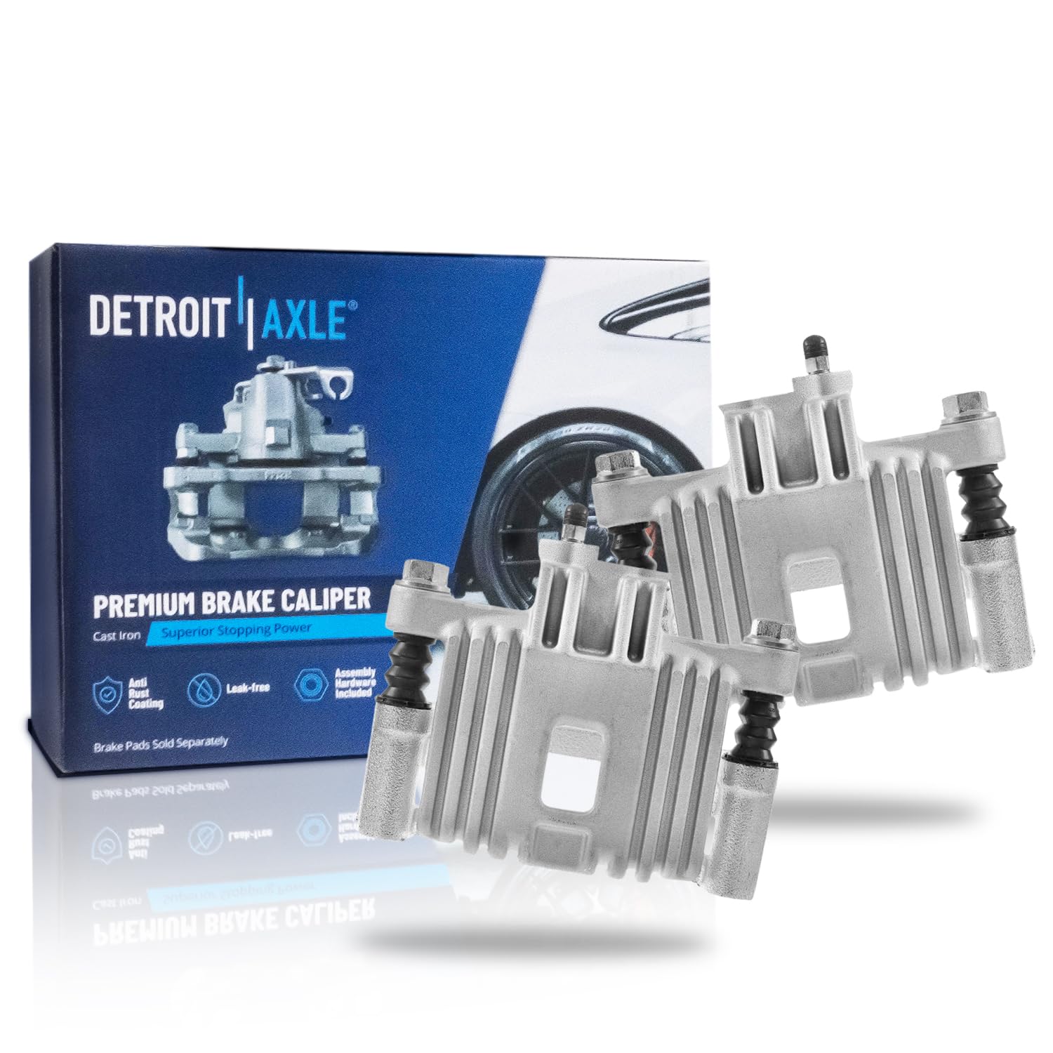 Detroit Axle - 2 Rear Brake Calipers for 1999-2005 Pontiac Grand Am Alero, 2000 2001 2002 2003 2004 Brake Calipers with Brackets Assembly Replacement