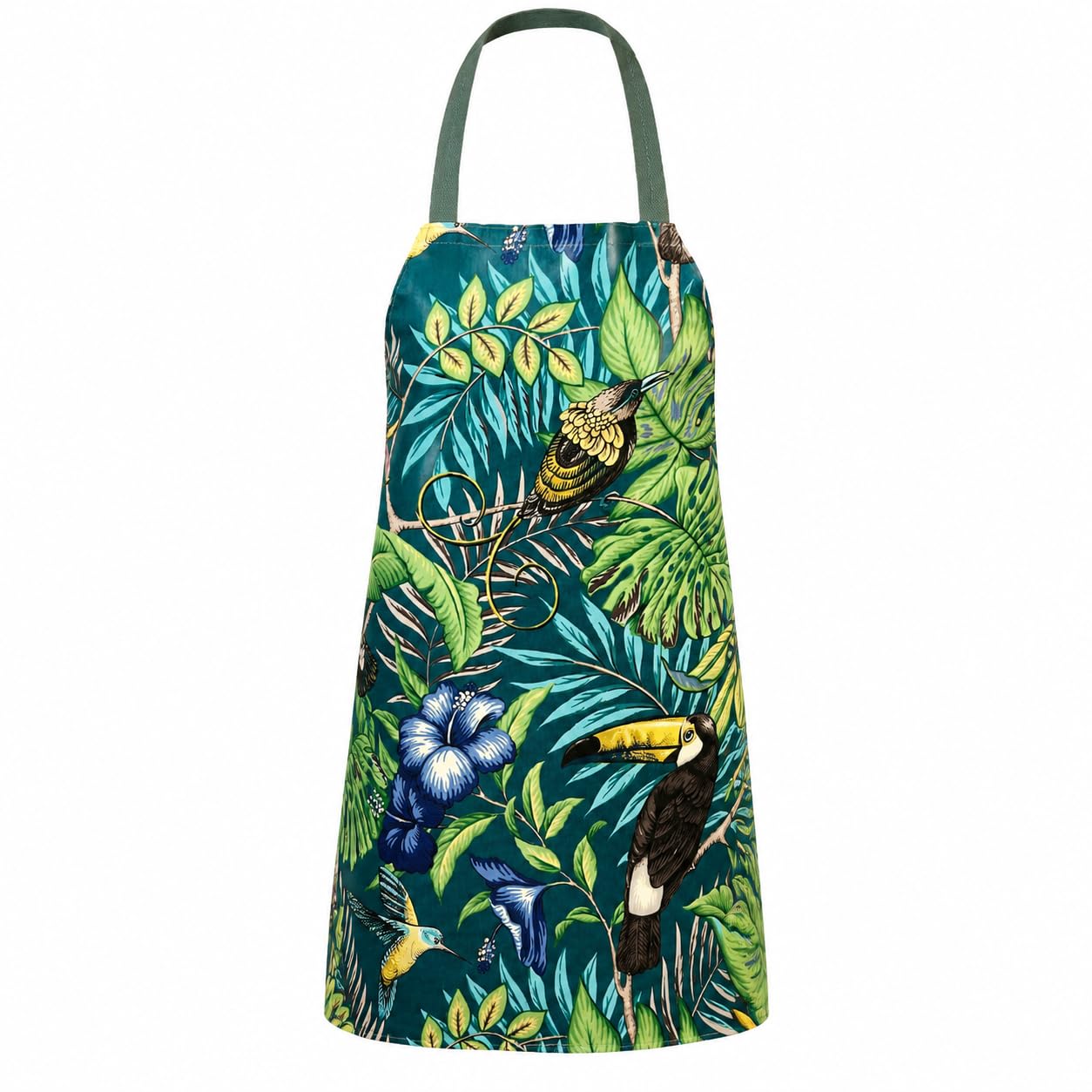 Jolee Tablecloths Duck Egg Toucans Monkeys And Parrots Jolee... Fabrics Wipe Clean Pvc Coated Aprons - 100% Cotton Oilcloth - One Size - Easy To Clean And Splash Proof Apron (, Adult (75Cm Length))