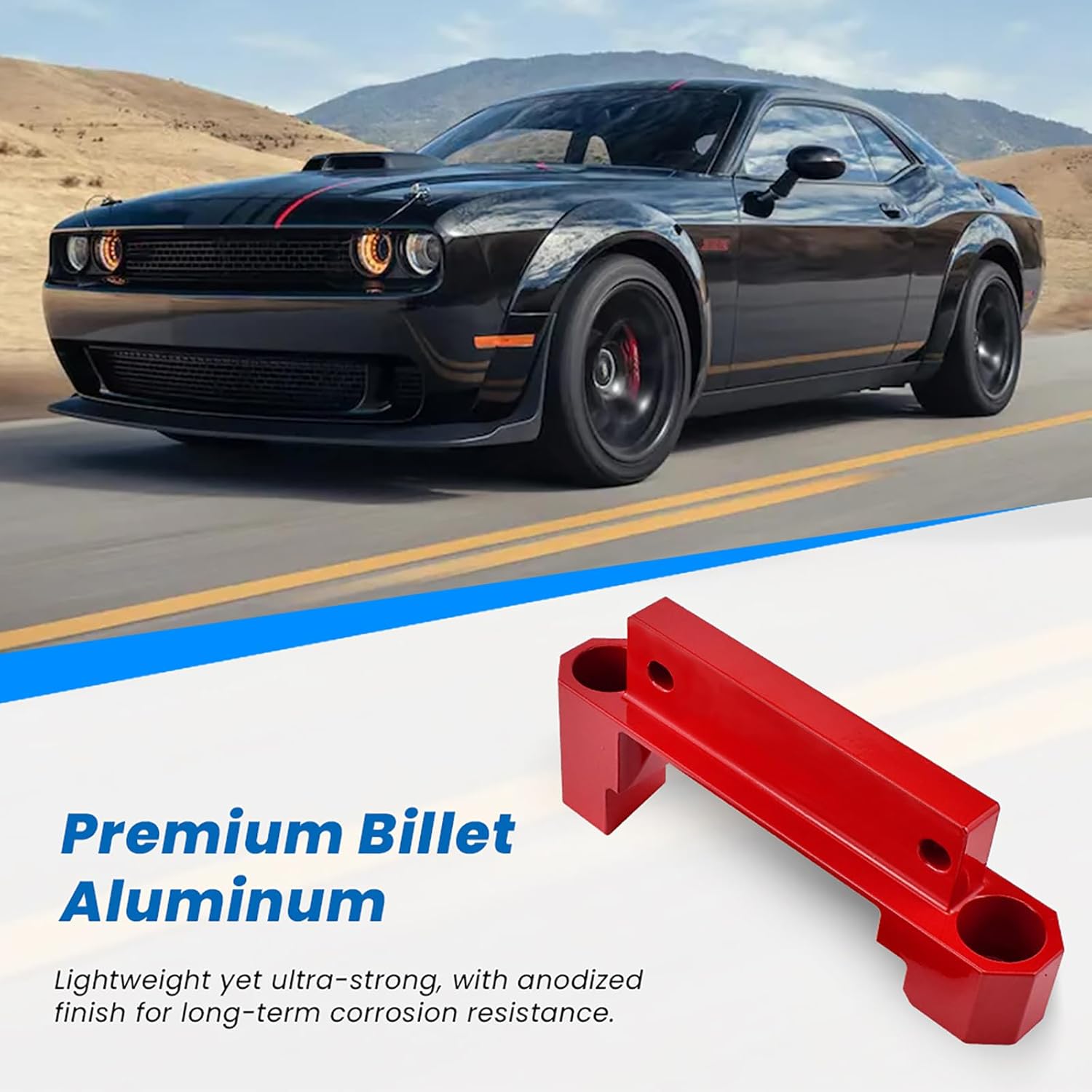 Billet Rear Differential Brace Compatible with 2015-2023 Dodge Charger RED