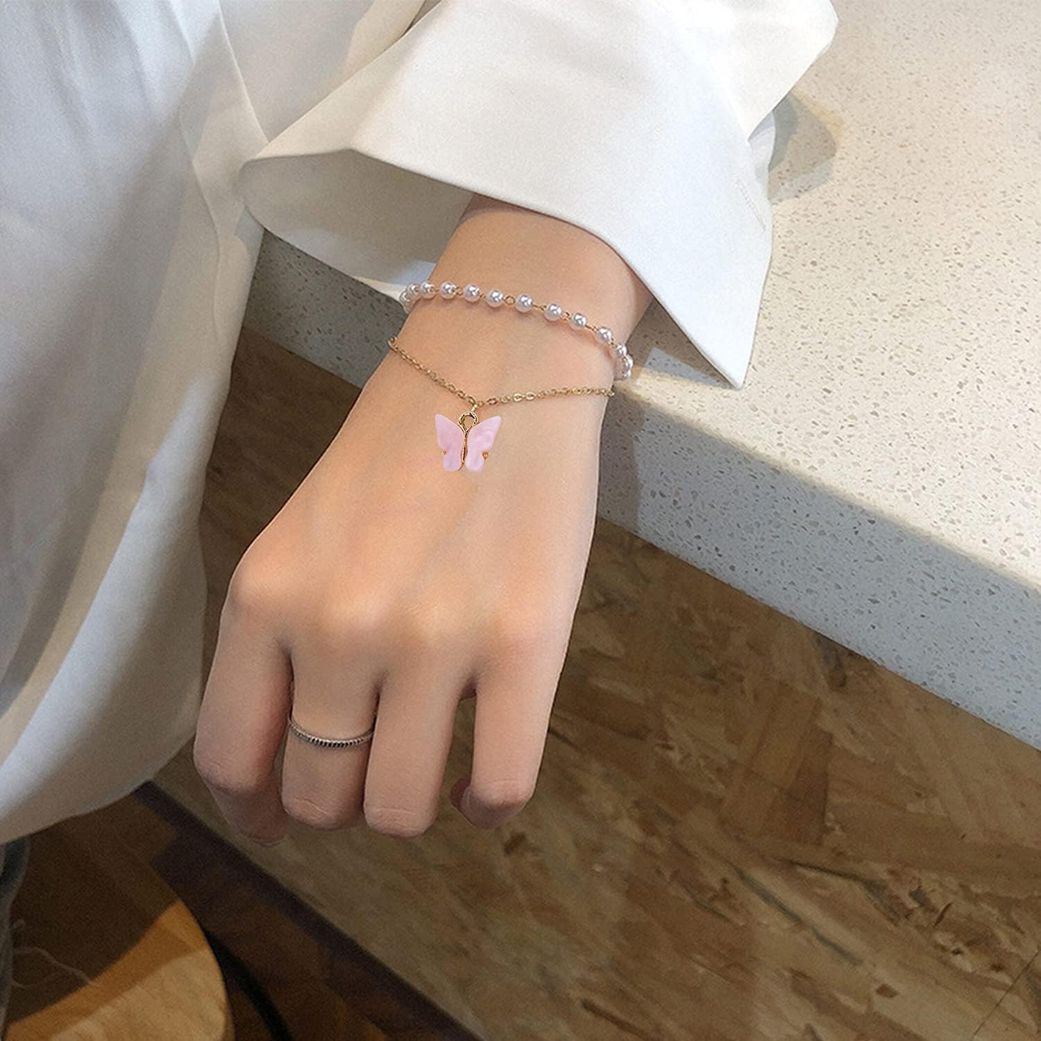 32 Pieces Butterfly Charms Acrylic Butterfly Pendant Colorful Butterfly Shape Charms for Earrings Bracelets Necklace DIY Jewelry Pendant Making - Image 6