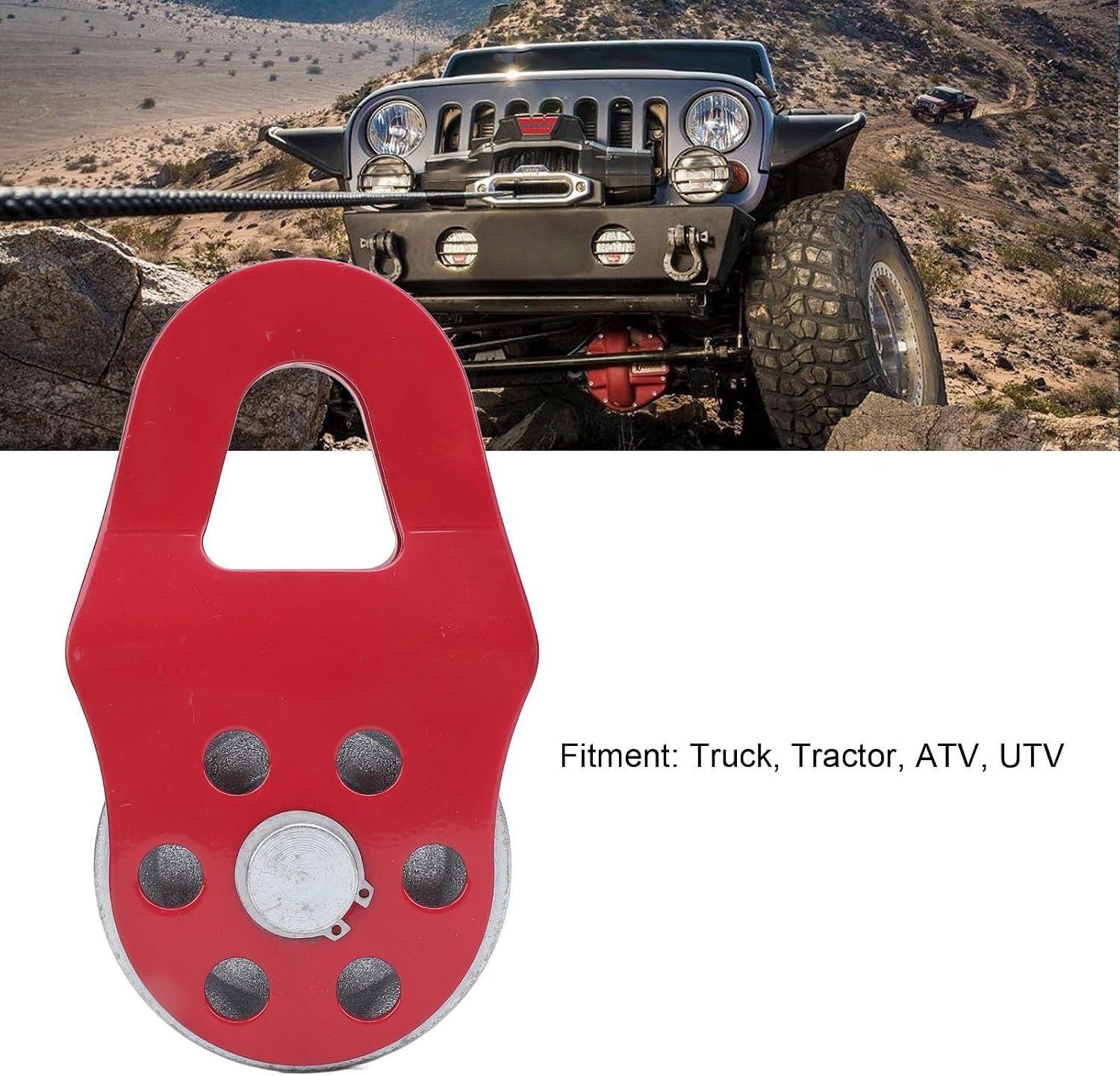 8 Ton Winch Locking Block, High Strength Carbon Steel Towing Pulley Block, Offroad Recovery Winch Pulley Systems for Truck