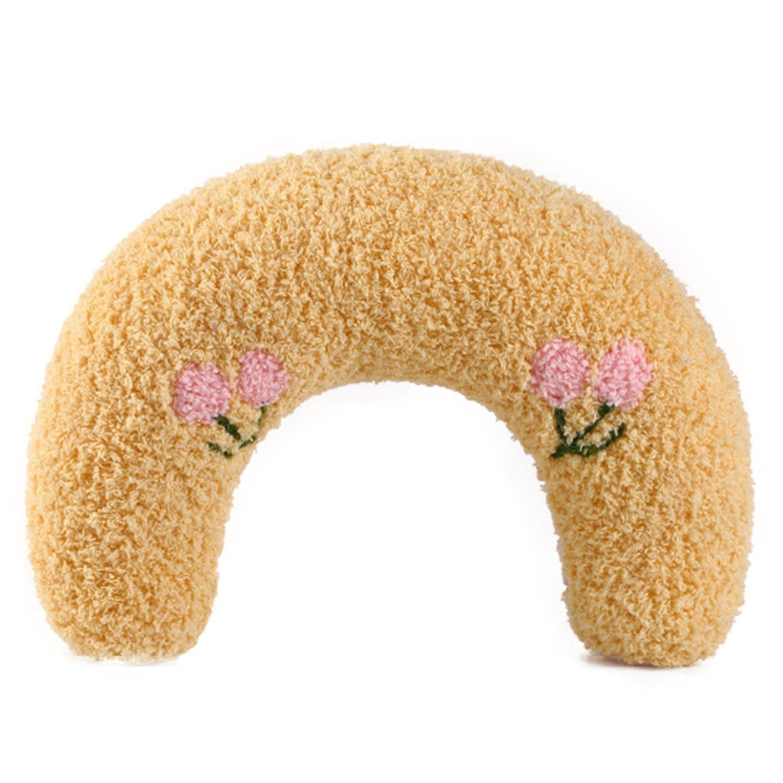 Pillow for Cats,Ultra Soft Fluffy Pet Calming Toy Half Donut Cuddler | Deep Sleep U-Shaped Accompanying Small Pillow, Protect Pet's Cervical Spine for Joint Relief Sleeping Improve