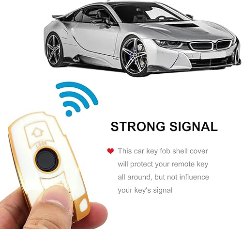 Miniatura 3 de chyoekey Funda para llavero BMW con llavero de TPU suave para llave de automóvil, compatible con BMW 1 3 5 Series X1 X3 X5 X6 Z4 328i 325i 320 E90