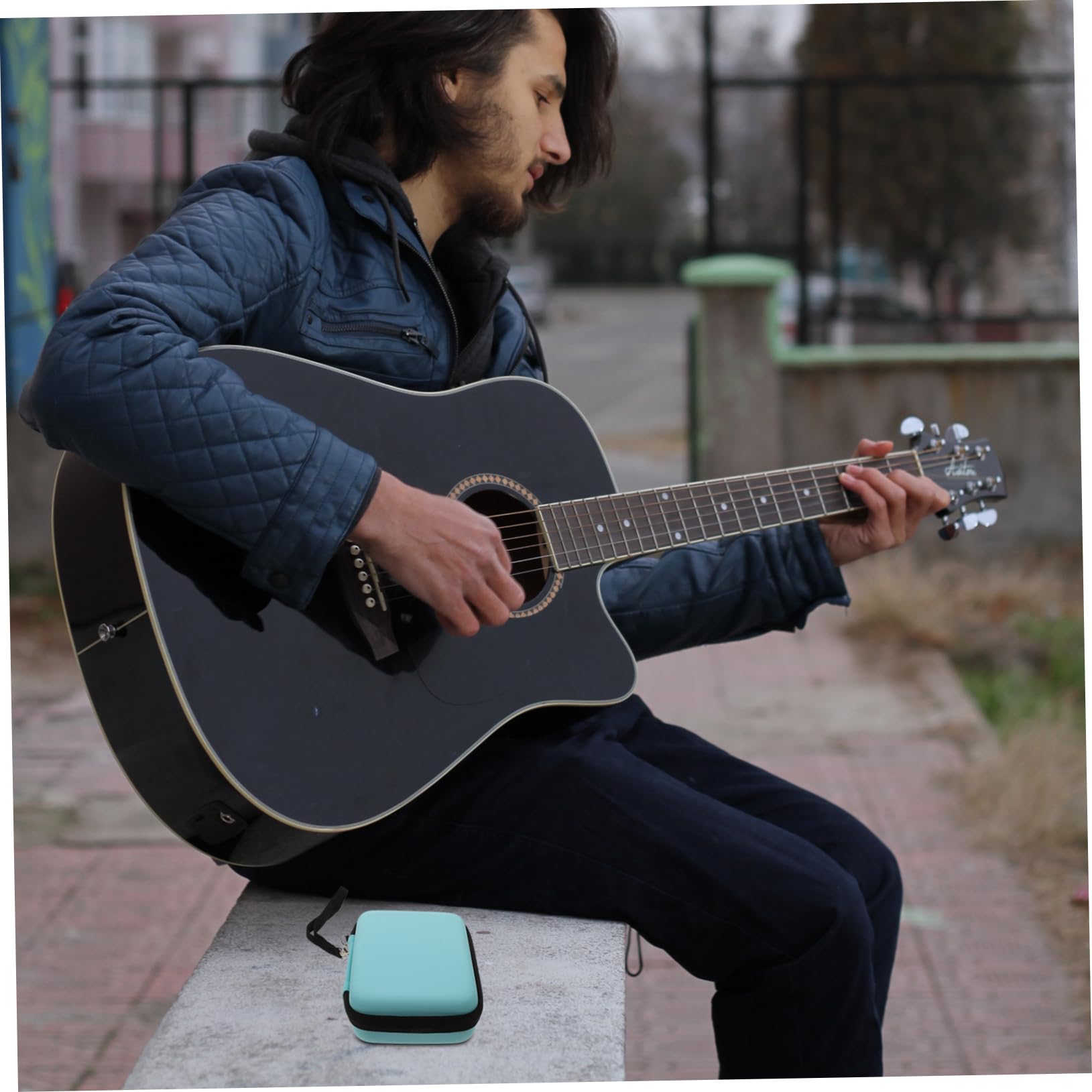 Yardwe 1 PC Sky Blue Guitar Pick Storage Case Durable Zipper Bag for Easy Travel Compact Container for Organizing Picks present for Musicians