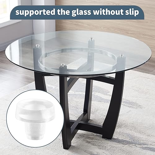 Miniatura 3 de Litoexpe Parachoques de vidrio con vástago, 30 piezas de agarres de goma transparente antideslizantes para mesa de patio espaciadores para muebles