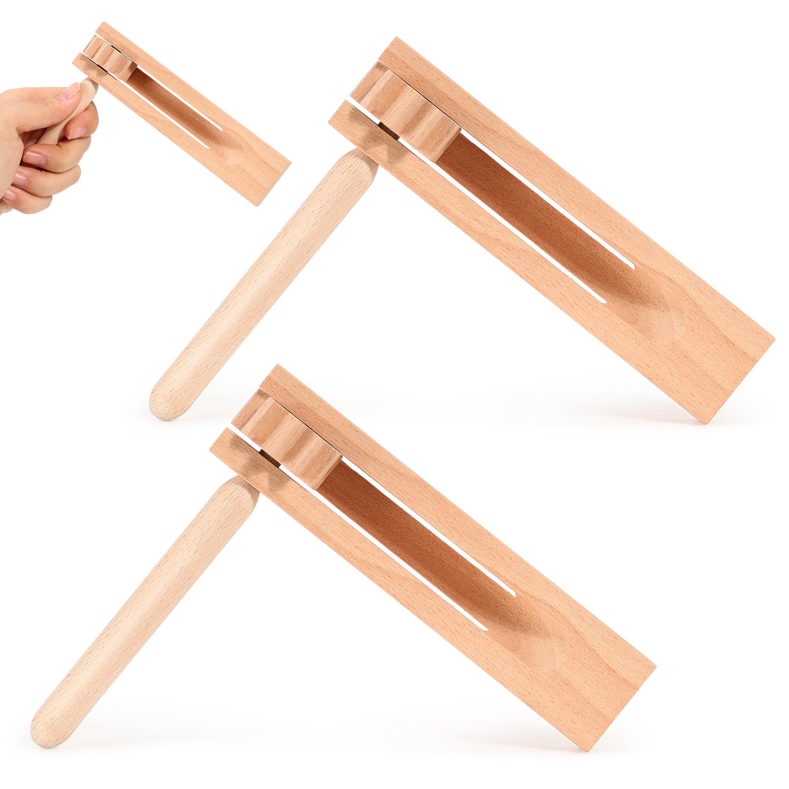 Photo 1 of 2 Pcs Traditional Mexican Matracas, Wooden Spinning Rattle Ratchet Noise Makers, Matraca Noise Makers for Football Games Sporting Events Party Supplies