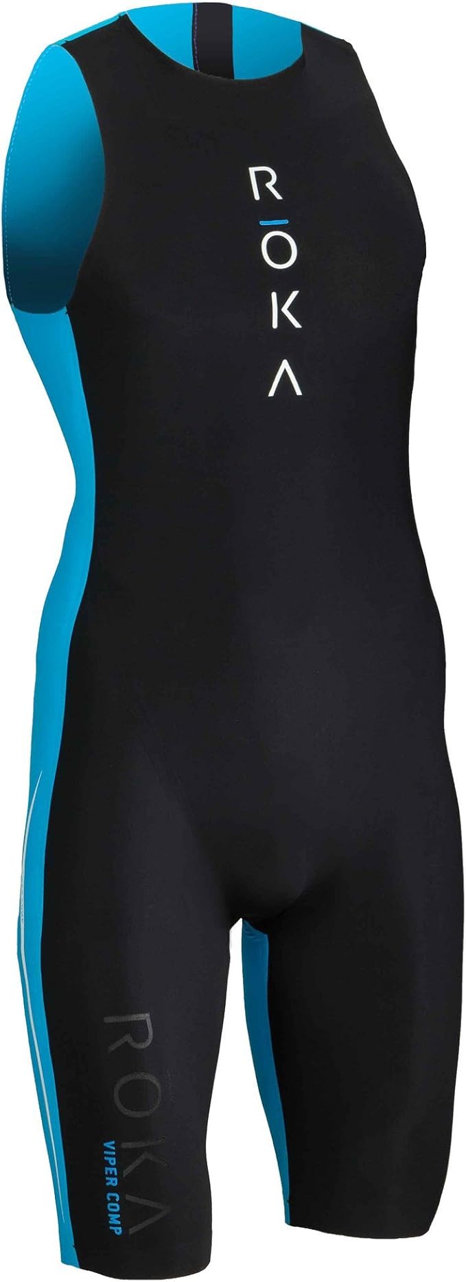 Amazon ROKA メンズ Viper Comp トライアスロン 水泳レース スイムスキン ブラック/シアン XSサイズ