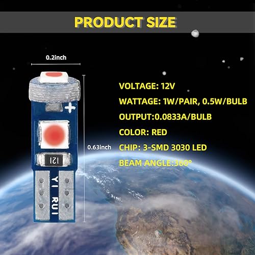 Miniatura 9 de Bombilla LED para tablero superbrillante, T5 37 74 bombilla LED con enchufe de bloqueo giratorio PC74 PC37, panel de instrumentos, panel de