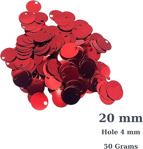 Miniatura 2 de Paillettes de lentejuelas redondas planas de 0.787 in, 285 piezas de 0.78 pulgadas, agujero de 0.79 pulgadas, mezcla de colores, lentejuelas