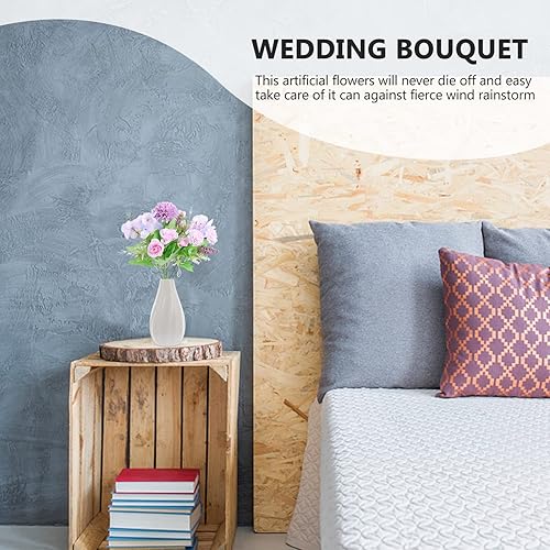 Miniatura 4 de Amosfun 1 unidad para arreglos para el hogar rústico centro de fotografía morado cocina fotos falsas y comedor accesorios de tela de San Valentín