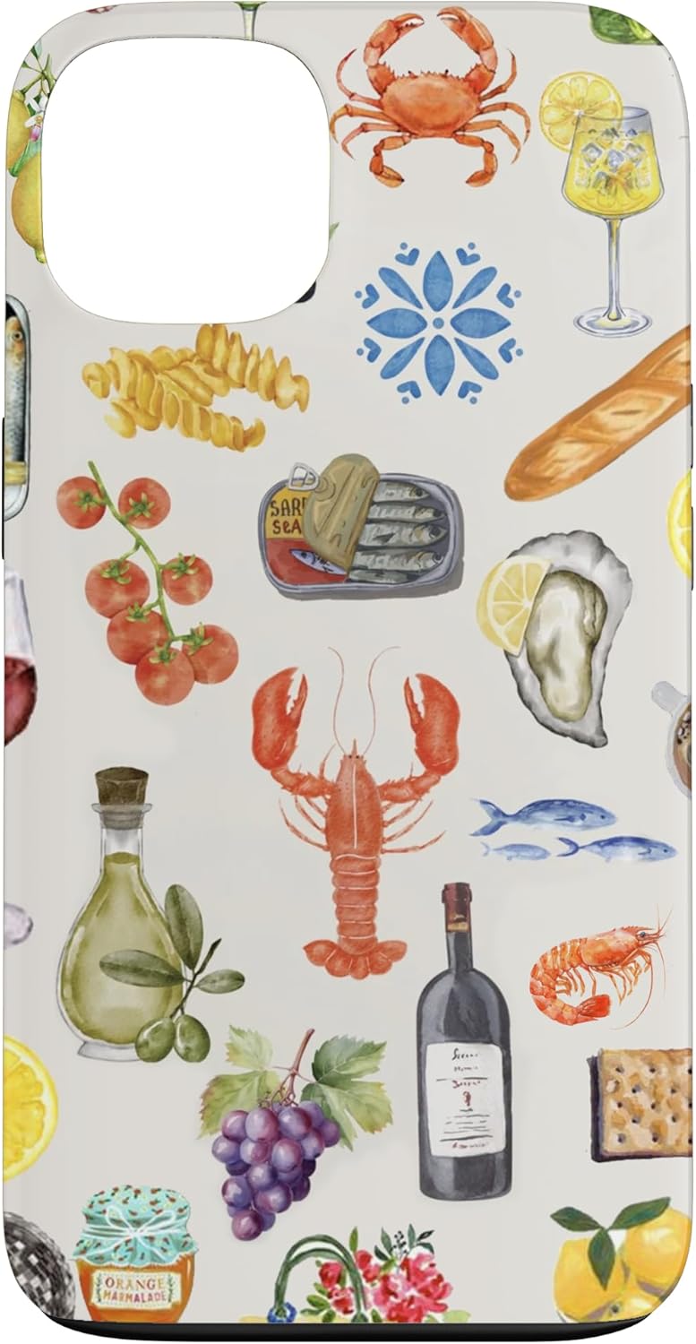 iPhone 15 Pro Max Fish Sardines Dirty Martini Collage Girly Summer Beach Case