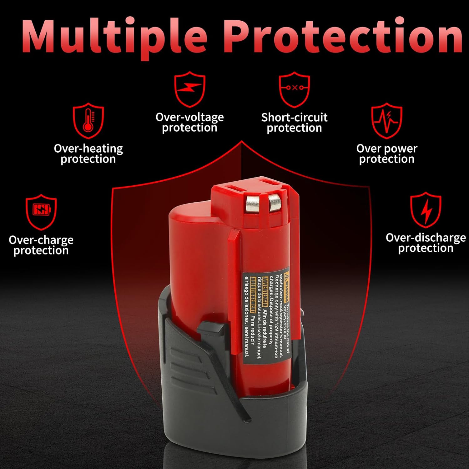 2Packs 4.0Ah 12V Lithium Ion Battery for 12 Volt Max Replacement Battery Compatible with 48-11-2420 48-11-2411 48-11-2401 48-11-2402 48-11-2401 Cordless Power Tools - Image 2