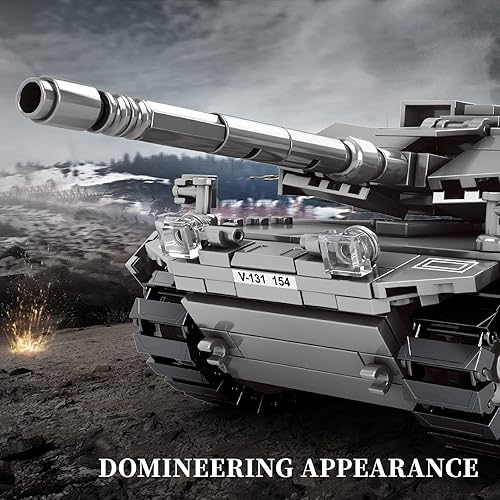 Miniatura 4 de TOY PLAYER Bloque de construcción de tanques armados, militar, modelo Leopard 2A7 (898 piezas), juguetes STEM regalos para adultos y niños de 6, 7,