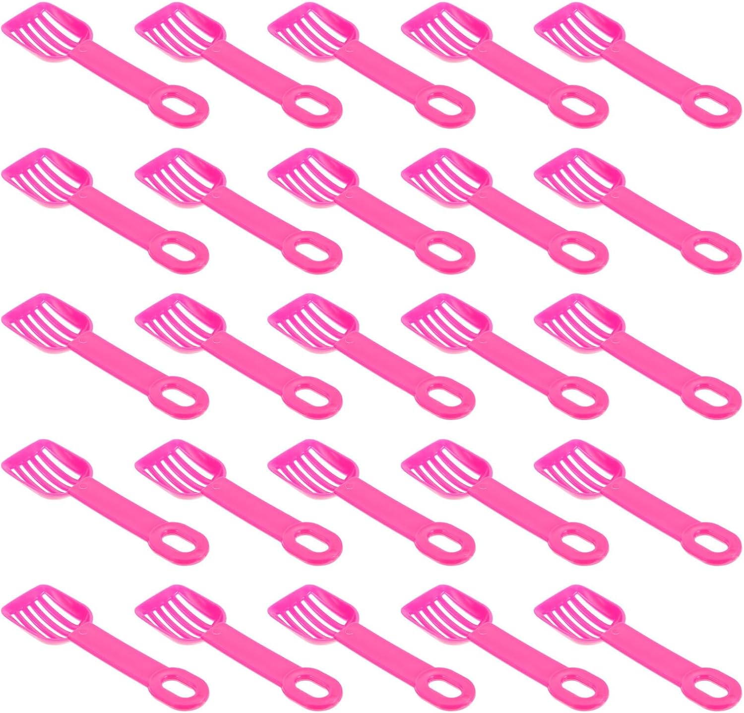 25pcs Pet Litter Scoops Multi-Function Hollow-Out Filter Shovels Hamster Cat Litter Cleaning Tools for Small Pets Cage Maintenance