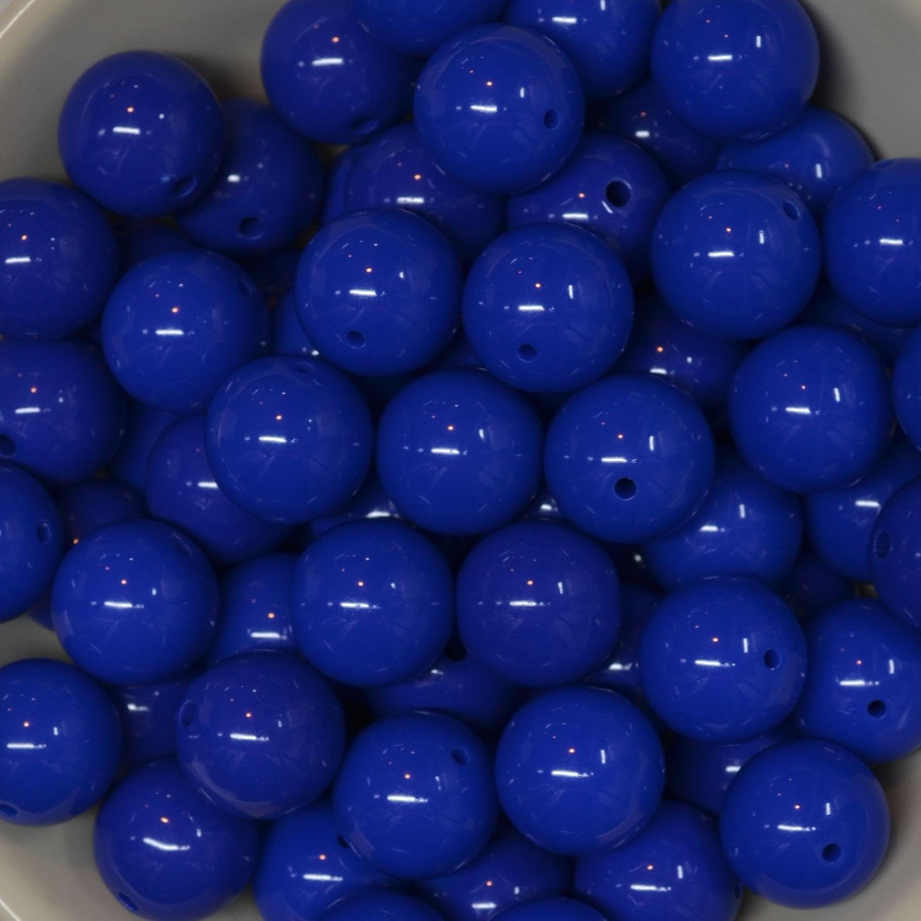 20mm Bulk Package 50 Royal Blue Solid Acrylic Chunky Bubblegum Beads Loose Gumball Beads Lot