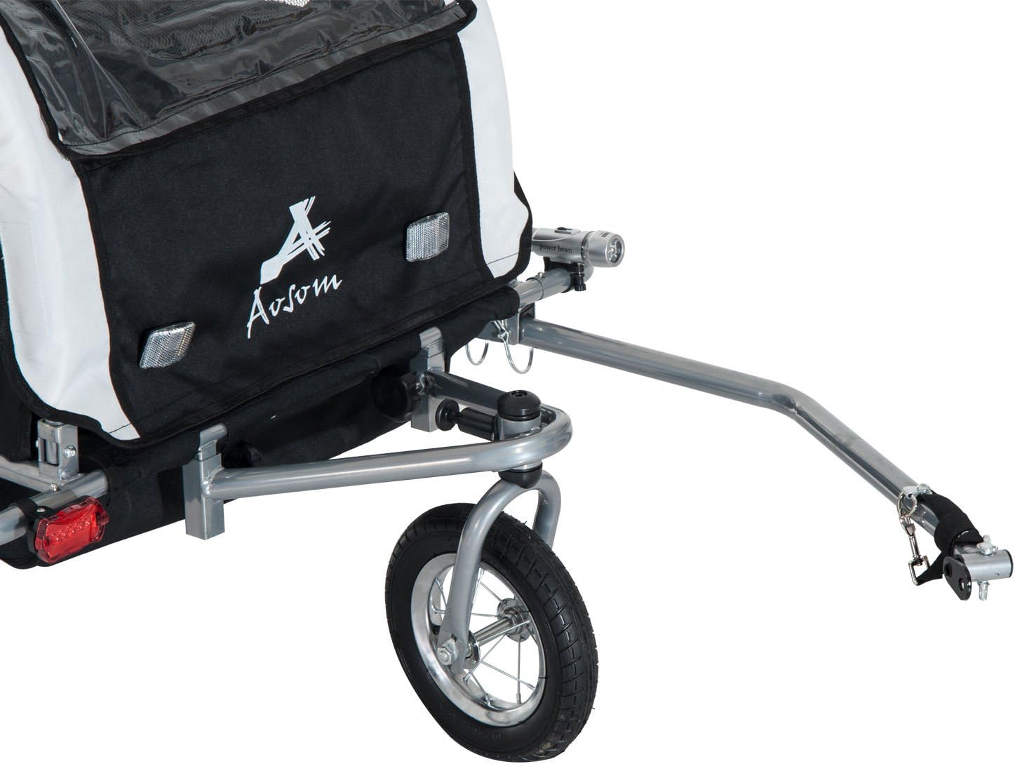 Aosom Elite 360 Swivel 2 in 1 Double Child Two Wheel Bicycle Cargo Trailer and Jogger with 2 Safety Harnesses Photo