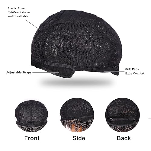 Miniatura 4 de Unonet Peluca rubia de 14 pulgadas para mujer, peluca corta rubia ombré, peluca sintética ondulada rubia raíz oscura, peluca de encaje frontal,