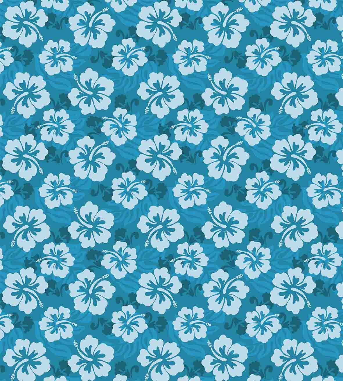 Ambesonne Hawaiian Duvet Cover Set, Hawaiian Hibiscus Flowers and Leaves Fashion Design Floral Style Artwork Print, Decorative 3 Piece Bedding Set with 2 Pillow Shams, King Size, White Teal