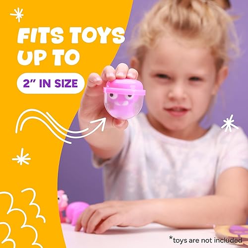 Miniatura 4 de Máquina expendedora de cápsulas, cápsulas translúcidas de bellota vacías 30 piezas de 2 pulgadas, cápsulas de máquina de chicles a granel,