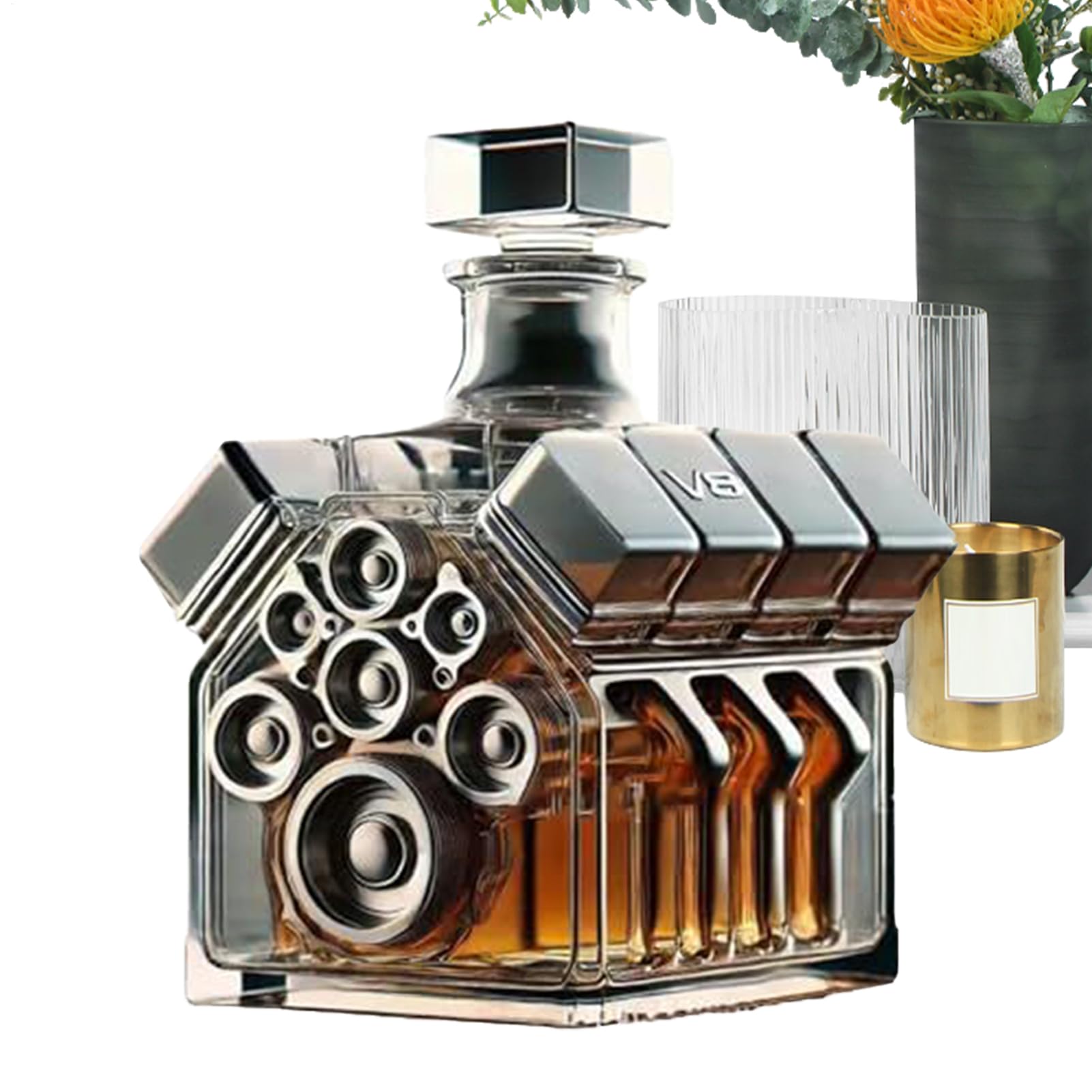 Bouteille de whisky V8 d'exception pour un bar élégant
