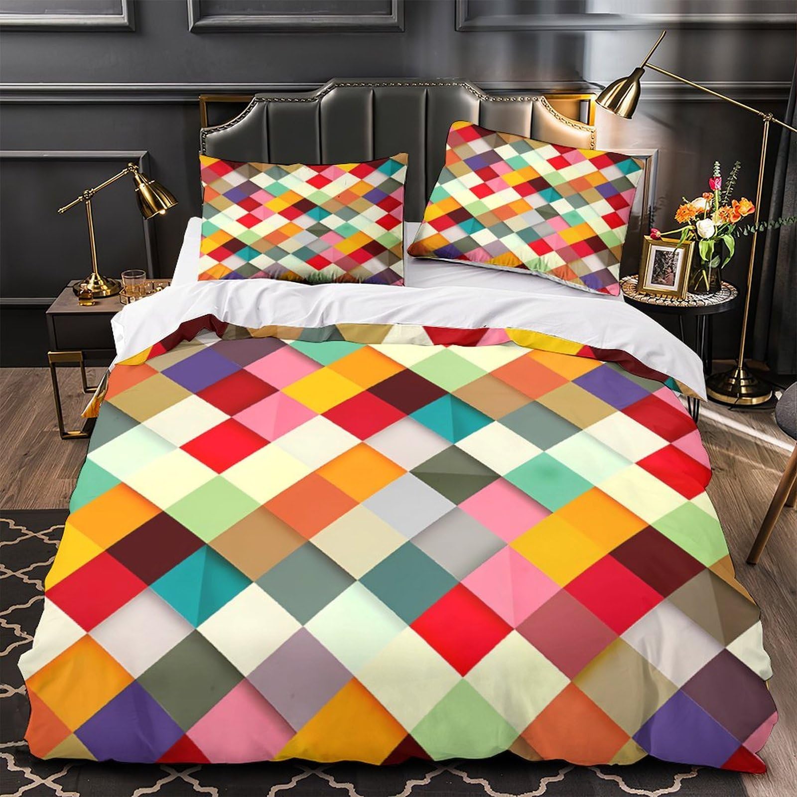 Housse de couette respirante contre la chaleur nocturne motif tropical 200x200cm