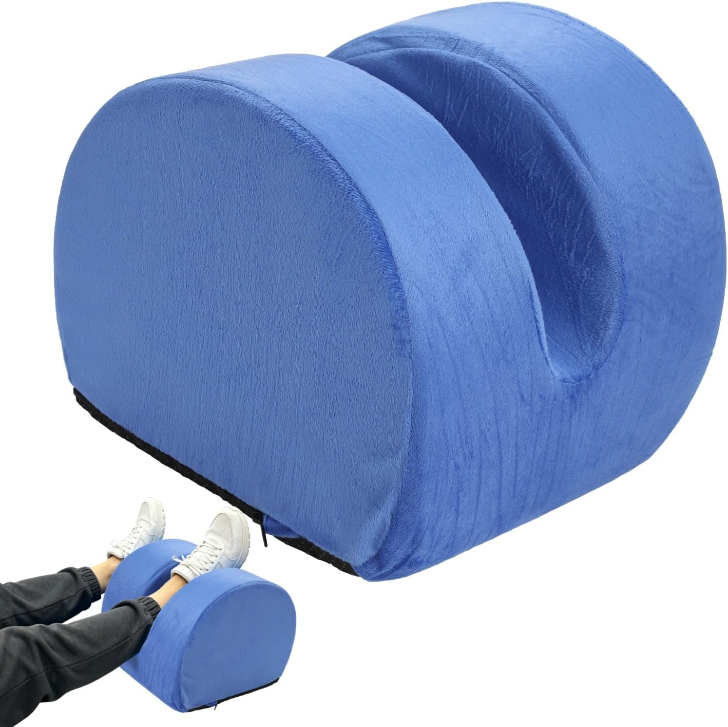 Knee Support Pillow for Recovery, Memory Foam Leg Elevation Cushion with Ankle Support, Orthopedic Support Pillow for Post Surgery Knee Support, Hip Rehabilitation, Injury and Rest, Blue