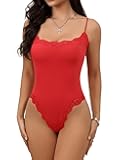 Lace Body Suit Square Neck Tops for Women Sleeveless Spaghetti Strap Tank Top Bodysuits for Women Sexy Jumpsuit