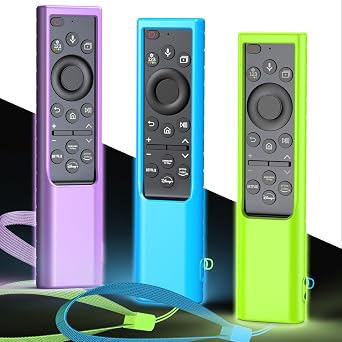 Remote Cover for Samsung Smart TV, Silicone Protective Case for Solar Cell BN59-01357 BN59-01385 BN59-01265A BN59-01388A Controller Case Skin Sleeve Purple Blue Green