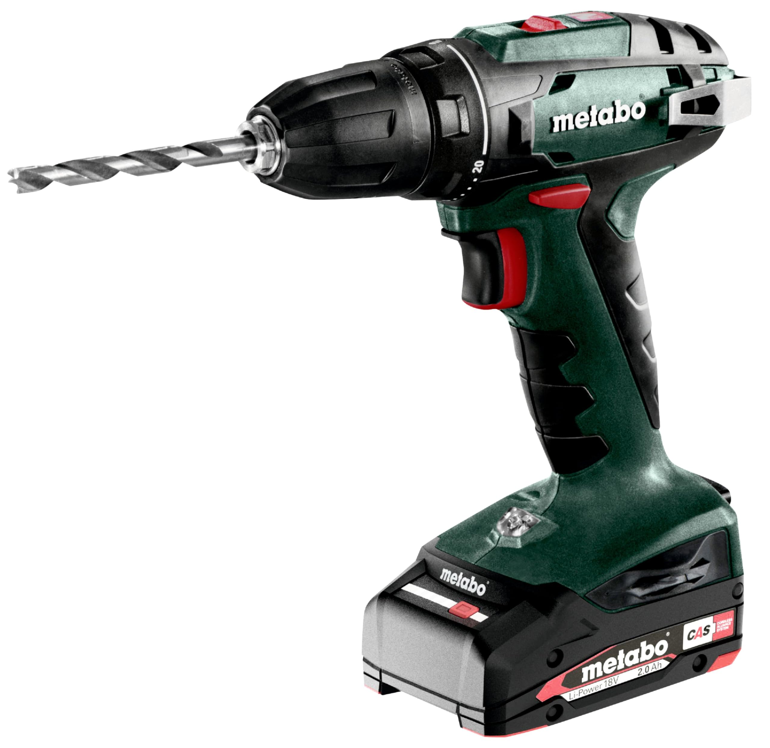metabo Kit combiné sans fil 2.3.2-18 V - Perceuse-visseuse BS 18, marteau combiné KH 18 LTX 24 - Avec 2 batteries 2,0 Ah, chargeur, metaBOX 165 L et accessoires - Puissant, polyvalent et compact