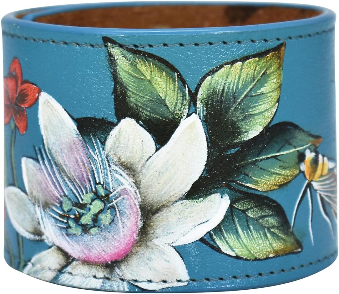 Anuschka Women's Hand-Painted Genuine Leather Adjustable Wrist Band - Royal Garden