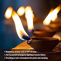 Vista 4 de MECCANIXITY Mecha de lámpara de aceite de 1/2 pulgada de ancho plano de 6.5 pies de algodón con puntada negra para iluminación de quemador