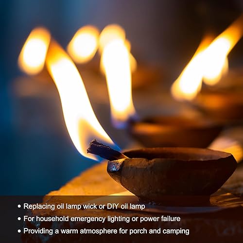 Miniatura 4 de MECCANIXITY Kit de mecha para lámpara de aceite, 1/2 pulgada, 5/8 pulgadas, 3/4 pulgadas, 7/8 pulgadas, plano de ancho, 6.5 pies, linternas de