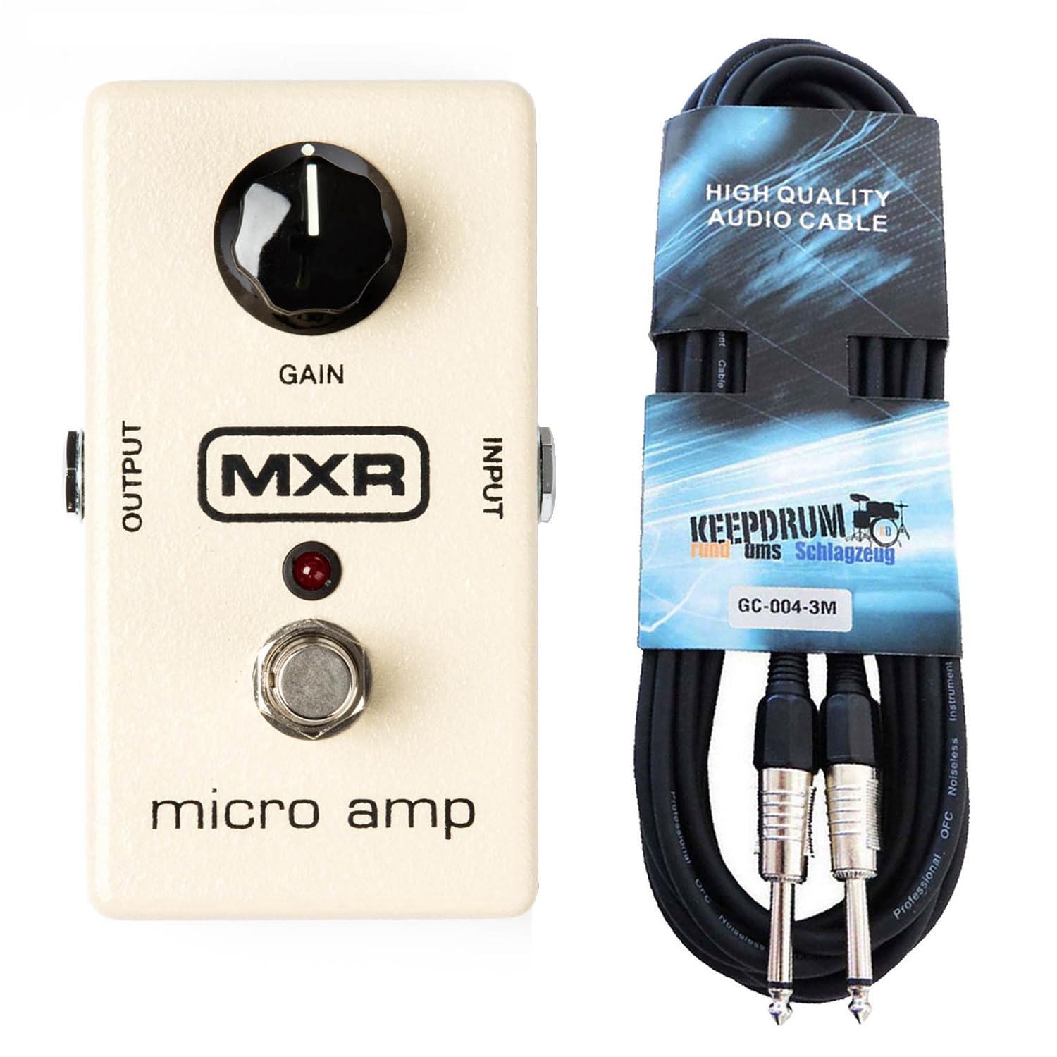 MXR M133 urządzenie do efektów Micro Amp Booster + keepdrum kabel gitarowy