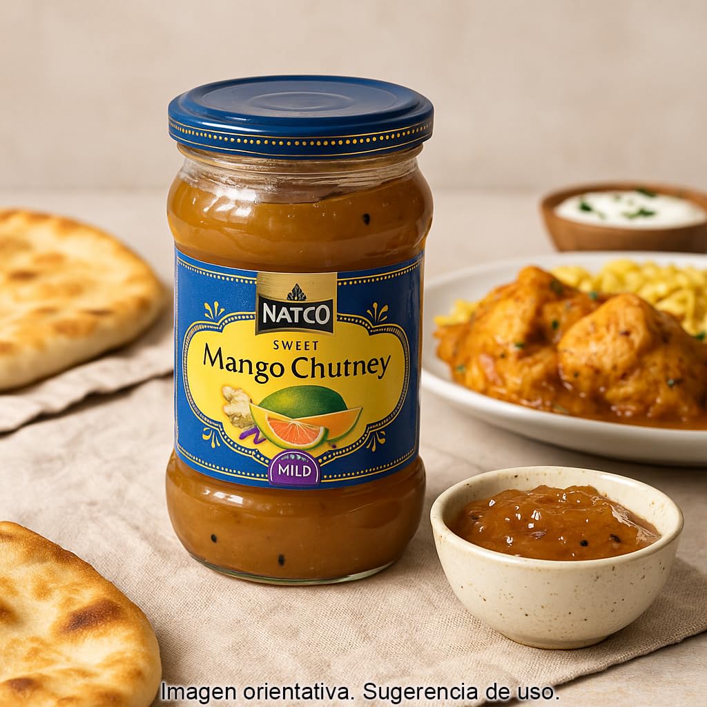 Mango Chutney Dulce 340 g Frasco Vidrio Salsa Agridulce Estilo Indio