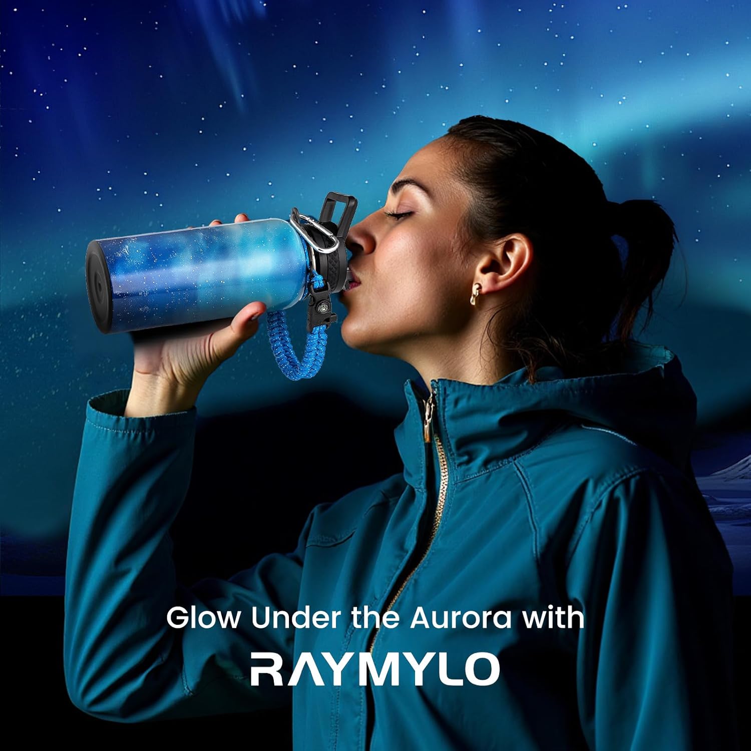 32oz Insulated Water Bottle, Triple Wall Vacuum Stainless Steel Water Bottles - Keeps Cold 48H, Reusable 1/4 Gallon water flask Jug for Gym, Sports, Camping, Hiking,Travel, Aurora-Blue - Image 2