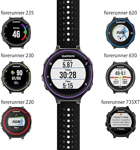 Miniatura 5 de GVangel - Correa compatible con reloj inteligente Garmin Forerunner 235, correa de silicona suave de repuesto para 220230235620630735XT235 Lite,