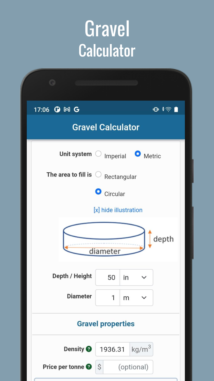 Gravel Calculator App on Amazon Appstore
