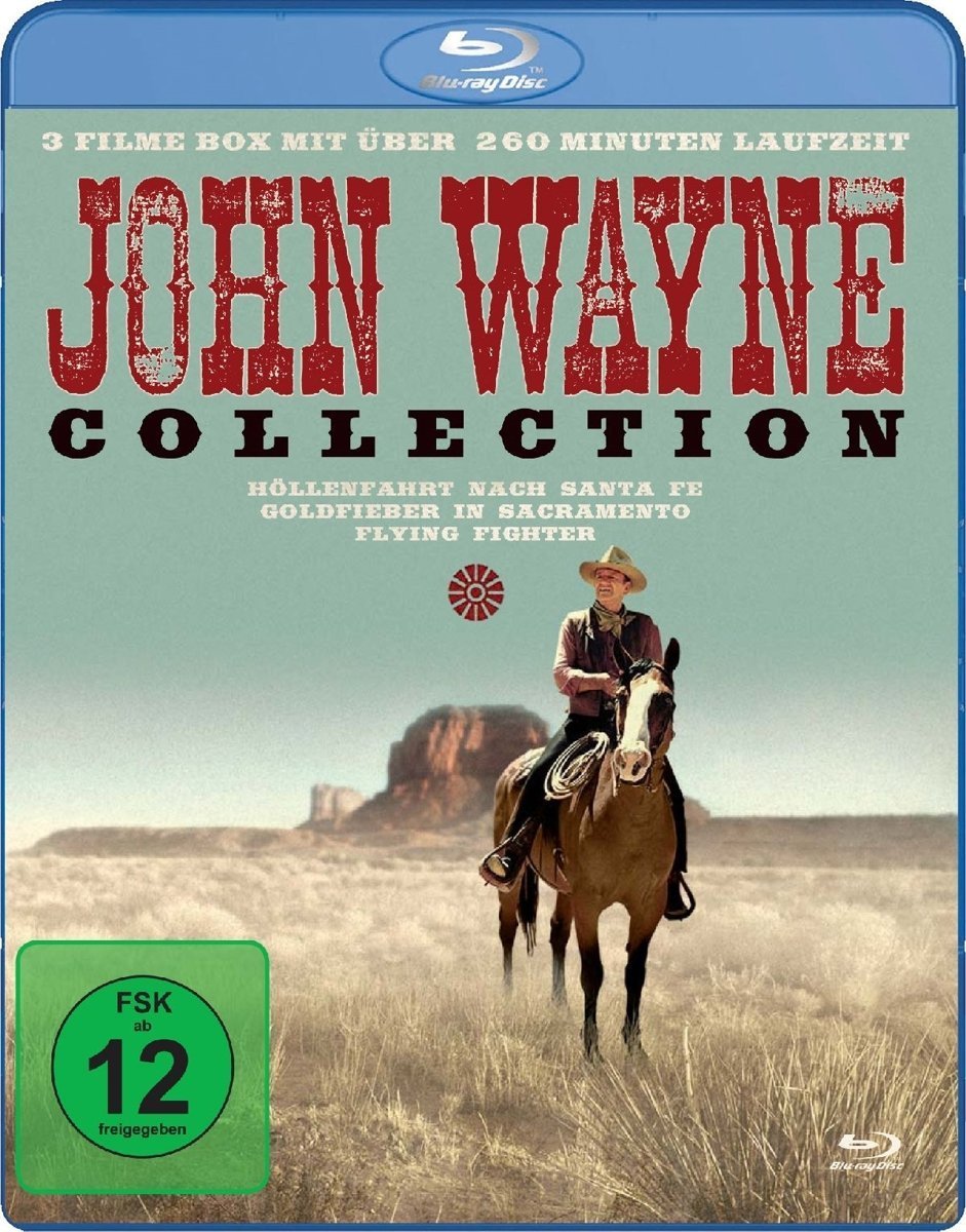 John Wayne Collection - 3 Filme mit über 260 Minuten Laufzeit (Höllenfahrt nach Santa Fe, Goldfieber in Sacramento, Flying Fighter)