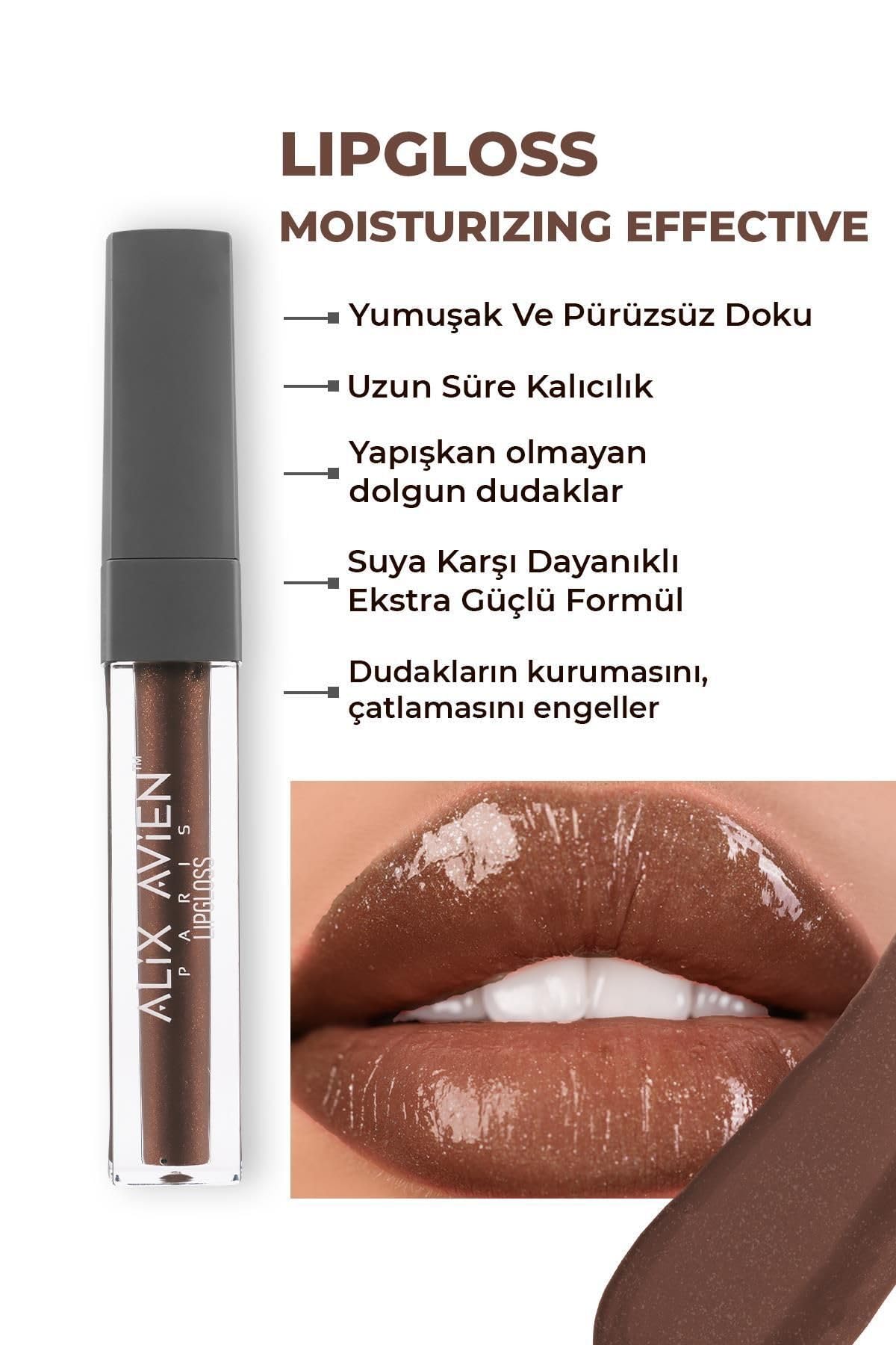 ALIX AVIEN Uzun Süre Kalıcı Yapışkan His Bırakmayan Nemlendirici Dudak Parlatıcısı - Lipgloss 11 Chocolate Kiss