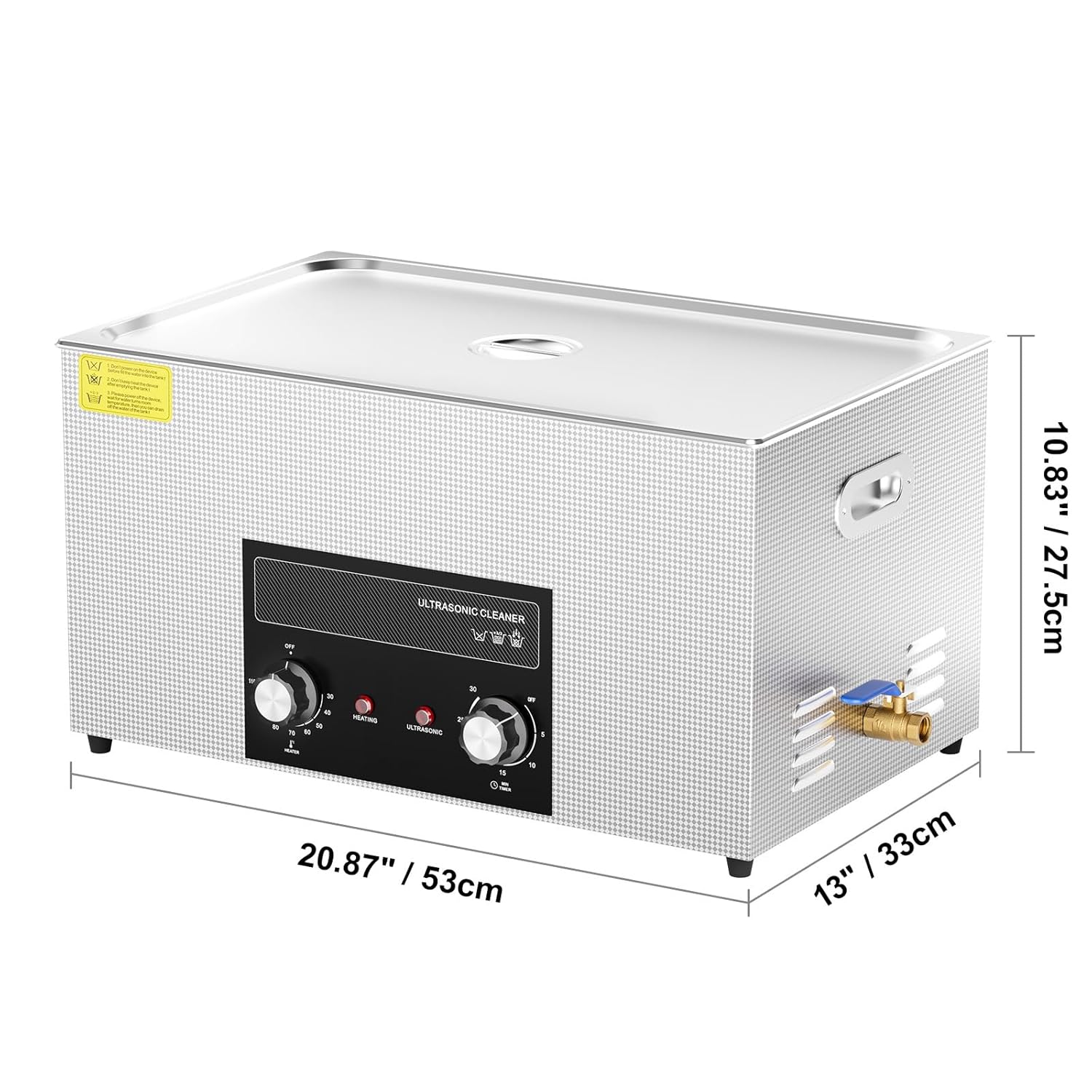 Happybuy 22L Ultrasonic Cleaner with Heater, Timer & Basket, 480W Sonic Cavitation Machine for Lab Tools, Metal Parts, Carburetor, Brass, Auto & Engine Parts
