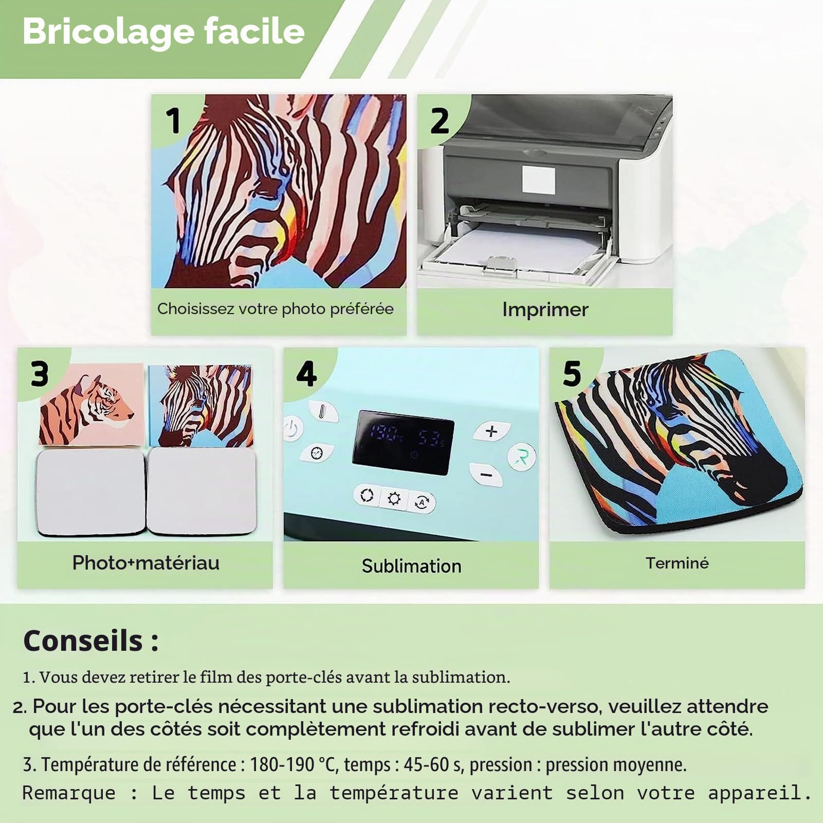 Ejoyous Sublimation Rohlinge Set, 77 Pièces Kit de Sublimation Incluant Porte-clés, Tapis de Souris, Housses de Coussin, Drapeaux de Jardin, Trousses de Maquillage, Sacs à Main,