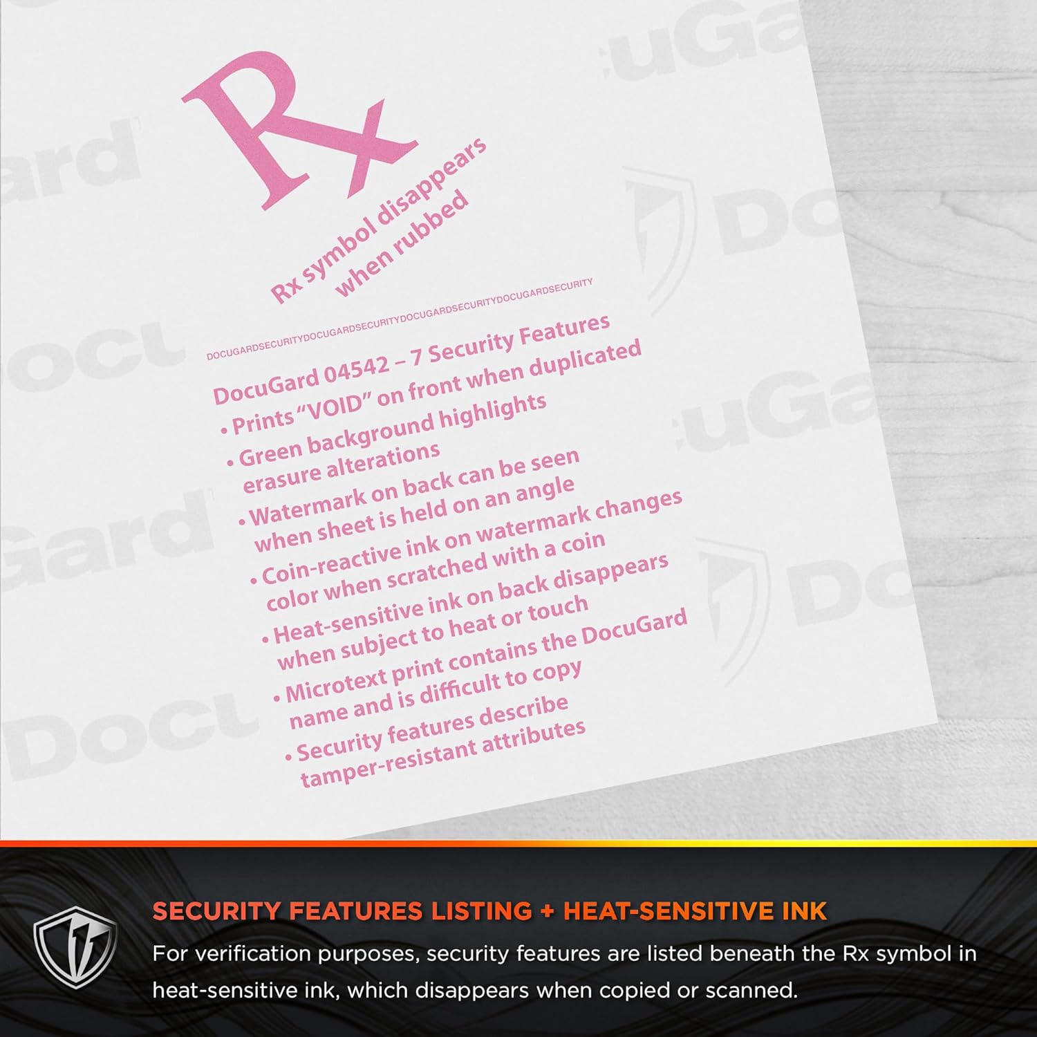 DocuGard Medical Security Papers, 24 lb Bond Weight, 8.5 x 11, Green, 500/Ream