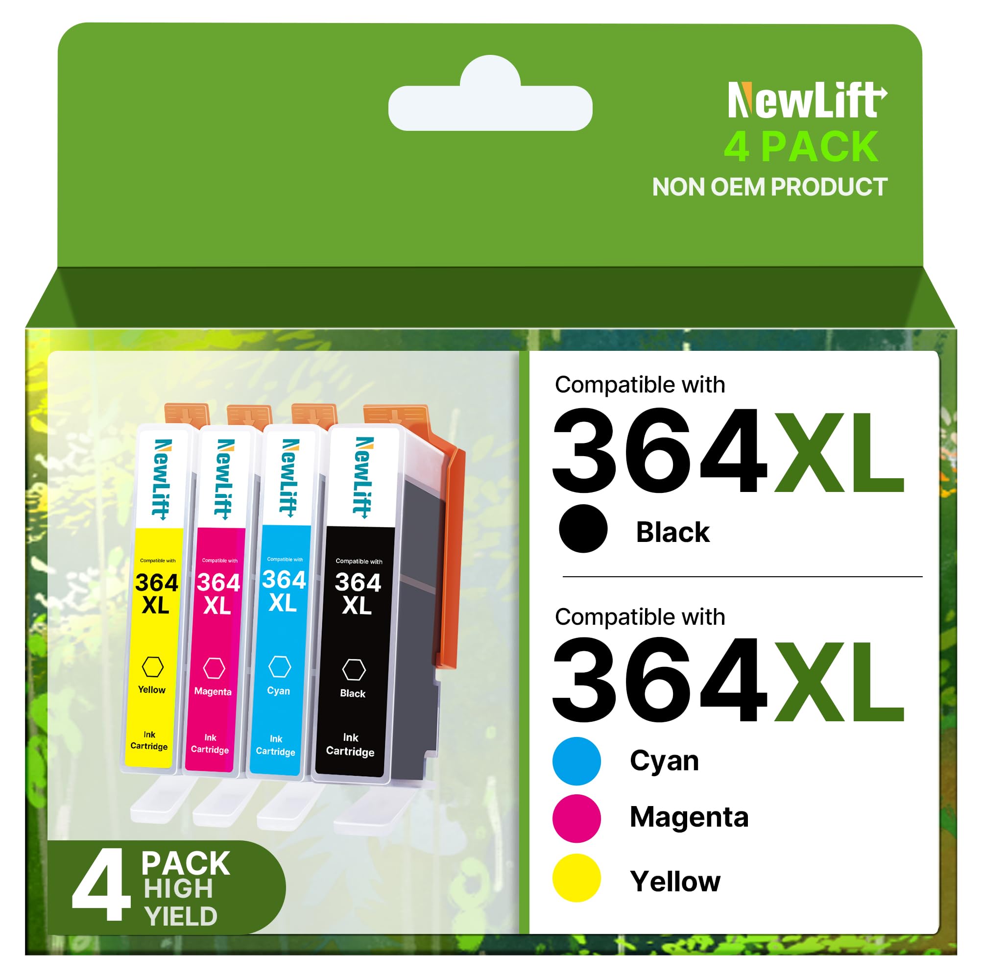 NewLift 364XL Multipack Druckerpatronen Kompatibel für HP 364 XL Tintenpatronen Deskjet 3070A 3520 3524 3522 officejet 4620 4622 4610 Photosmart 5510 6510 5515 5520 5524 7510 7520 (4er-Pack)